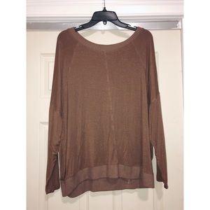 Lane Bryant - Brown/Glitter Long Sleeve Top